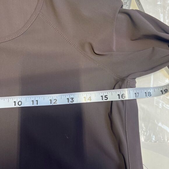 MC Planet by Innate Asymmetrical Lagenlook Long Sleeve Dress in Brown 10 NWOT - Picture 13 of 15